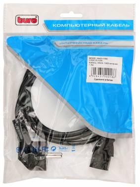 Кабель питания Buro AN23-1000,  IEC C13 (прямой) -  Евровилка (угловой),  1.8м,  черный