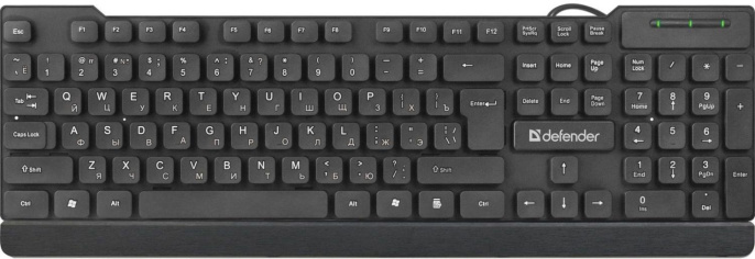 Клавиатура Defender Element HB-190, USB, мембранная,  черный [45191]