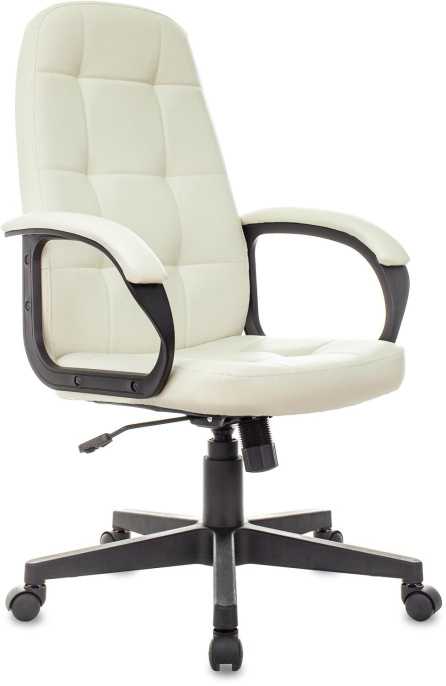 Кресло руководителя Бюрократ CH 002, экокожа, до 120кг, слоновая кость