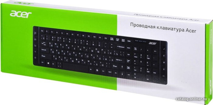 Клавиатура Acer OKW010 черный USB slim Multimedia ZL.KBDEE.002 кабель 1.45м
