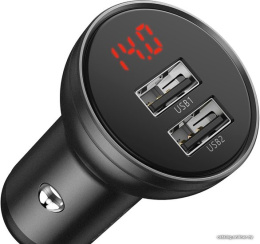Автомобильное зарядное Baseus CCBX-0G Digital Display 4.8A Car Charger 2 USB 24W, выходы: USB 1 12 W , USB 2 12 W , Gray