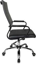 Кресло руководителя Бюрократ CH BALANCE SL PU, экокожа, до 150кг, топ-ган, фиксированные подлокотники,  черный