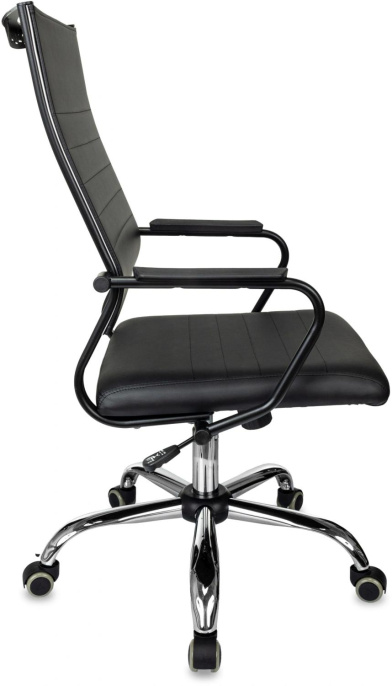 Кресло руководителя Бюрократ CH BALANCE SL PU, экокожа, до 150кг, топ-ган, фиксированные подлокотники,  черный