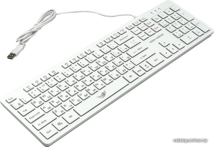 Dialog Gan-Kata Клавиатура KGK-17U WHITE - игровая с RGB-подсветкой, USB, белая