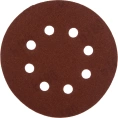 Круг абразивный на ворсовой подложке под липучку 5 шт; 125 мм; P180; 8 отв MATRIX 73808