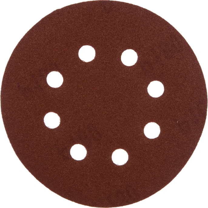 Круг абразивный на ворсовой подложке под липучку 5 шт; 125 мм; P180; 8 отв MATRIX 73808