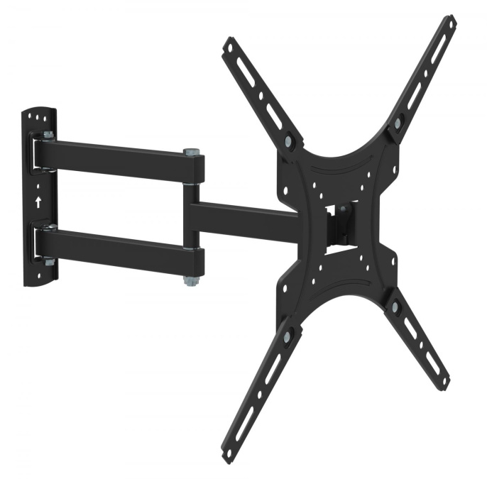 Кронштейн для телевизора Buro FL4S, 20-65", настенный, поворотно-выдвижной и наклонный,  черный [bm25a74ts3]