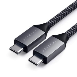 Кабель Satechi USB-C to USB-C 100W, длина 2 м. Цвет: серый космос.