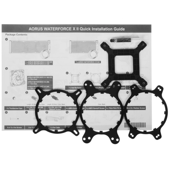 Жидкостная система охлаждения GIGABYTE MULTI SOCKET AORUS WATERFORCE X II 360 черная GP-AORUS WATERFORCE X II 360