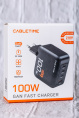 Сетевое зарядное устройство CABLETIME G100B (CT-GAN100-PB) GaN PD3.0 3C1A 100 Вт, черный