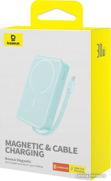 Портативное зарядное устройство Baseus P1002210B333-00 Magnetic Mini Wireless Fast Charge Type-C Edition 10000mAh 30W Peppermint Blue