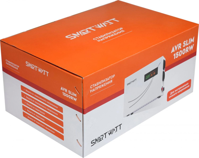 Стабилизатор напряжения SMARTWATT AVR Slim 1500RW белый [4512020310003]