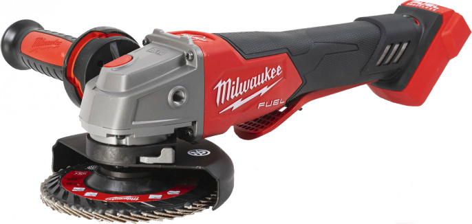 Угловая шлифмашина Milwaukee M18 FSAGV125XPDB-0X FUEL 4933478437 диаметр диска: 125 мм, 3500–8500 об/мин холостого хода, питание: аккумулятор 18 В , резьба шпинделя: М14, регулировка скорости оборотов, блокировка включения, фиксация шпинделя, противов