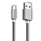 Ginzzu Дата-кабель USB/Type C, 2A, металл, 1 м, серебристый (GC-806S)