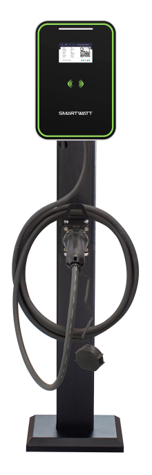 Автомобильная электрозарядная станция SMARTWATT EVC, 22 кВт, коммерческая OCPP 1.6J, переменный ток, 3 фазы 380 В 32 А, розетка Type2, IP55EVC AC 22K 3P CO Type2 4512020470014