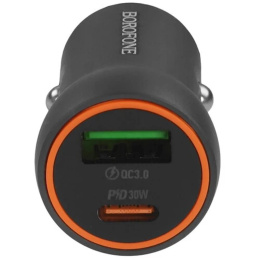 BOROFONE BZ32A/ Авто ЗУ/ PD + QC 3.0/ 2 USB: Type-C + Type-A/ Выход: 30W + 18W/ графит