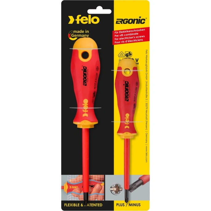 Набор крестовых диэлектрических отверток Felo Ergonic 2 шт 41792191