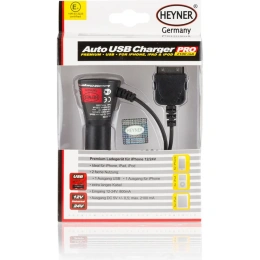 Зарядное устройство Heyner для iPhone/iPad/iPod, 12/24 В, 2 порта: 1 порт USB / 1 порт для iPhone 511700