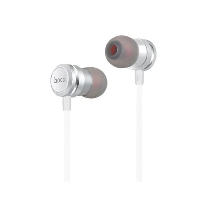 HOCO M16/ Наушники + микрофон/ Кнопка ответа/ 1.2м/ 3.5 mm jack/ Silver (51718)