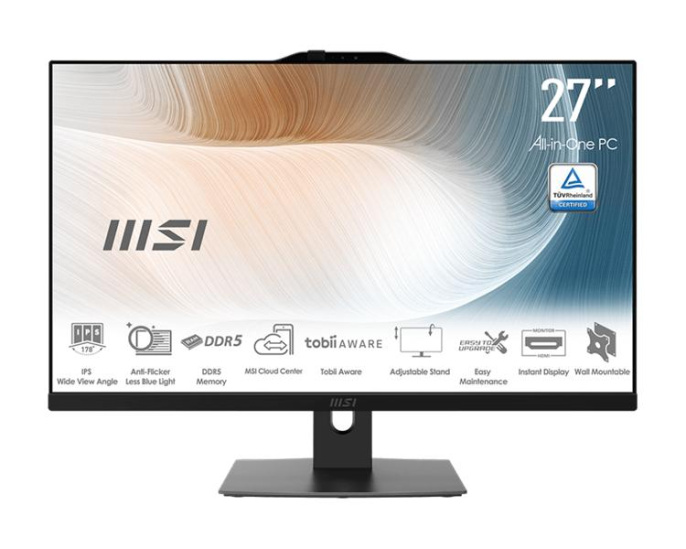 Моноблок MSI Modern AM272P 1M-864XRU LT [9S6-AF8231-1035] Black  27" {FHD Core 3 100U(1.2Ghz)/8192Mb/256PCISSDGb/noDVD/Int:Intel® Graphics//DOS + Wireless KB+M}