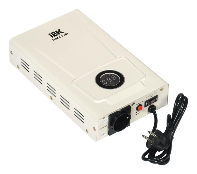 Стабилизатор напряжения IEK Slim, 0.4кВт белый [ivs22-1-d05-09]