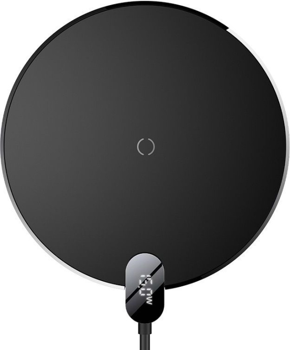 Беспроводное зарядное устройство Baseus CCED000001 Digital LED Display Gen 2 Wireless Charger BS-W526 15W Black длина: 1м, разъем: USB Type-C, выход: 12В, быстрая зарядка Quick Charge 3.0