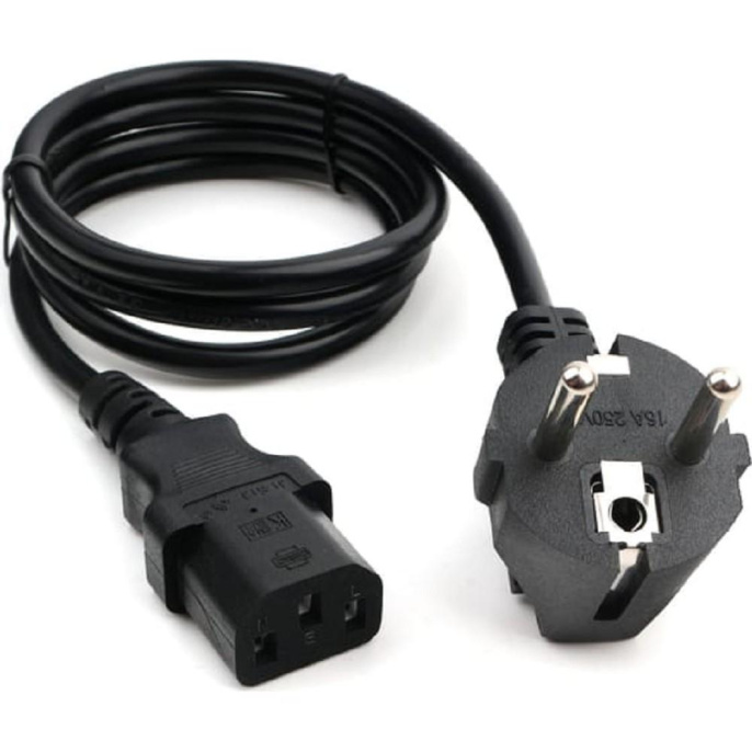 Кабель питания Cablexpert Schuko-C13, 3х0.5мм2, 6А, с заземлением, 1м, черный, пакет PC-186-1M