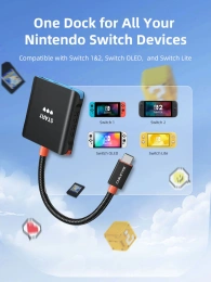 USB-Хаб (концентратор) CABLETIME CBS1B (CT-SHUB31-AB) 3-в-1 с поддержкой Switch2/1 - Black+Orange+Blue