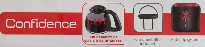 Кофеварка капельная Tefal CM361E38 1200Вт красный 7211002513