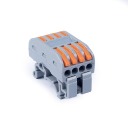 Cabeus PCT-224D Клемма соединительная универсальная проходная 4 полюса с рычагом на DIN-рейку 0,08-2,5/4,0 (1шт)