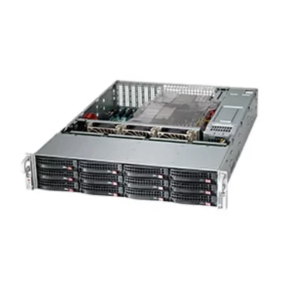 Шасси серверное Supermicro SuperChassis 2U 826BAC12-R1K23LPB/ HDD(12)LFF+opt.HDD(2)SFF/7xLP/2 x1200W/Backplane 12xSAS3/SATA3/NVMe4