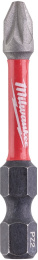 Бита Milwaukee Shockwave PZ2 50мм (4932430865) (для использования с ударными шуруповертами, закаленная лазером, геометрия Shock Zone, конструкционная сталь)