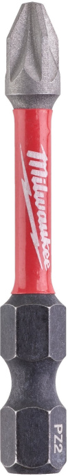 Бита Milwaukee Shockwave PZ2 50мм (4932430865) (для использования с ударными шуруповертами, закаленная лазером, геометрия Shock Zone, конструкционная сталь)