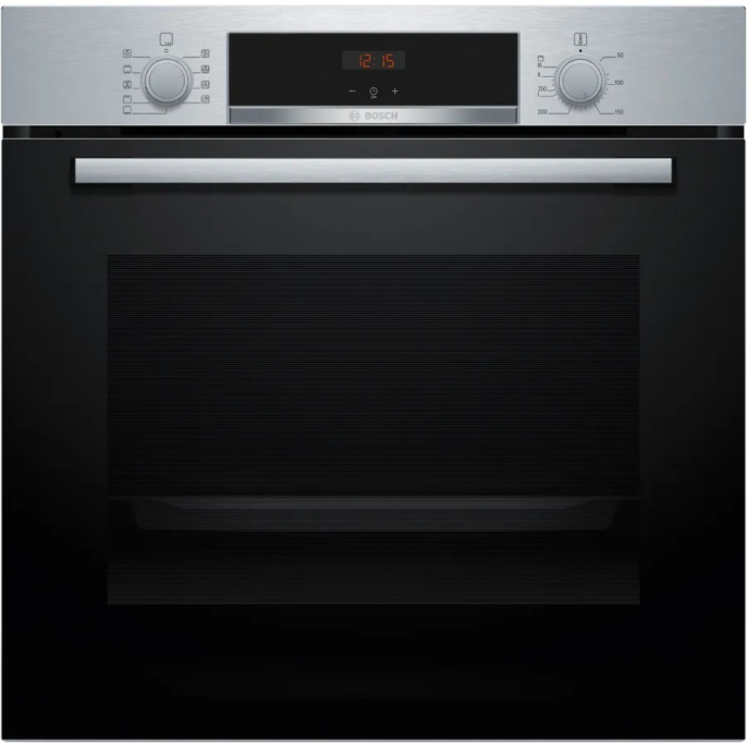 Духовой шкаф Bosch HBA534ES3 электрический с конвекцией, объем 71 л, 8 режимов, очистка каталитическая, 3 стекла в дверце, направляющие проволочные + телескопические 1 уровень , цвет: нержавеющая