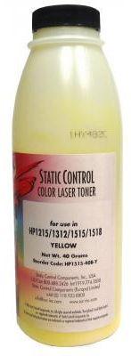 Тонер STATIC CONTROL HP1515-40B-Y,  для HP CLJCP1215/1515/1518,  желтый, 40грамм, флакон