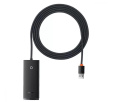 Хаб Baseus Lite Series WKQX030201 4-Port USB-A USB-A to USB 3.0*4 2m Black BS-OH014