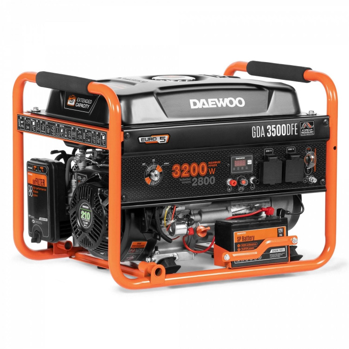Гибридный генератор Daewoo Master GDA 3500 DFE, 220 В, 3.2кВт
