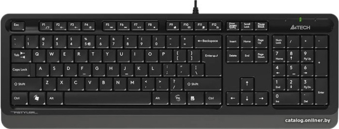 Клавиатура A4Tech FK10 черный/серый USB FK10 GREY кабель 1.5м