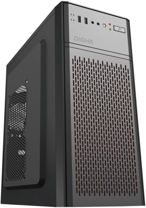 Корпус ATX Digma DCC-MD301, Midi-Tower, без БП,  черный