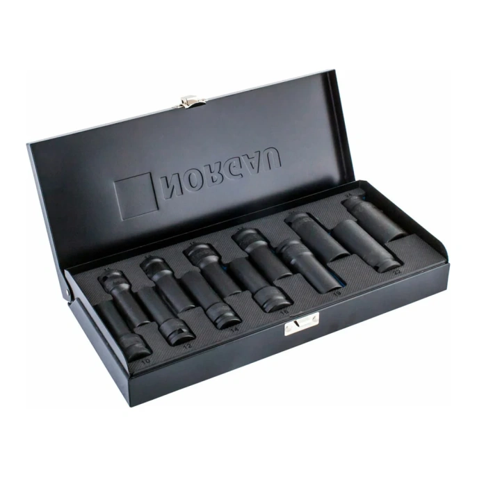 Набор головок ударных удлиненных 6-ти гранных, тип N19KL-012 (12 шт; 1/2'') NORGAU 06404581212