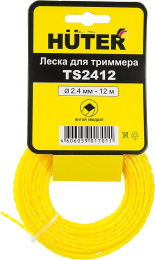 Леска для садовых триммеров Huter TS2412 d 2.4мм L 12м для GGT-800S T /1000S T /1300S T /1500S T 71/2/13