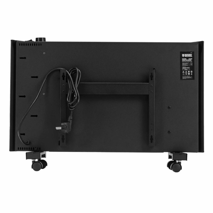 Denzel Конвектор электрический XCE-1500B, 230 В, 1500 Вт, черный, сушилка, колеса, Х-элемент [98128]