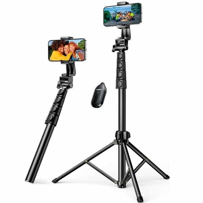 Трипод UGREEN LP680 (15609) Tripod Stand 1.7m With Bluetooth Remote For selfie Livestream. Цвет: черный