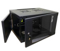 Шкаф коммутационный LanMaster TWT-CBWNG-6U-6X6-BK настенный,  стеклянная передняя дверь,  6U,  550x329x600 мм