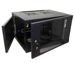Шкаф коммутационный LanMaster TWT-CBWNG-6U-6X6-BK настенный,  стеклянная передняя дверь,  6U,  550x329x600 мм