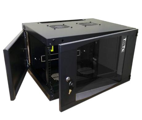 Шкаф коммутационный LanMaster TWT-CBWNG-6U-6X6-BK настенный,  стеклянная передняя дверь,  6U,  550x329x600 мм