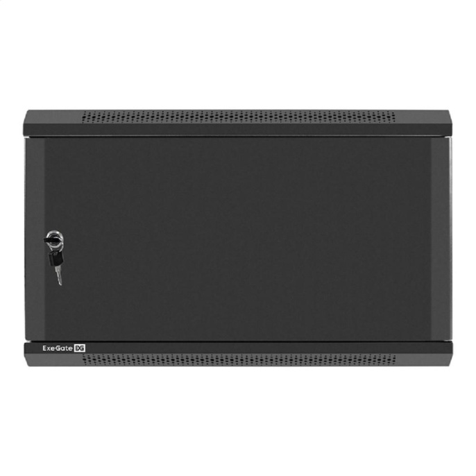 Exegate EX298618RUS Шкаф телекоммуникационный 19" настенный 6U ExeGate EC-WM-6U.600.M.BLACK 19”, 6U, 600x600x370mm ШхГхВ , передняя дверь металл, съемные боковые панели, пыле- и влагозащита IP23, че