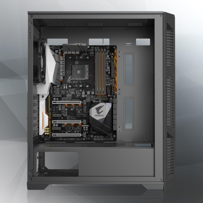 Корпус без блока питания Case Raijintek ARCADIA III-MS4, Midi-Tower, TG, 4x120mm ARGB, 1xUSB-A 3.0 + 2xUSB 2.0, ATX, mATX, mITX Black