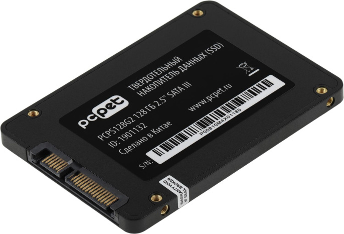 SSD накопитель PC PET PCPS128G2 128ГБ, 2.5", SATA III,  SATA,  oem