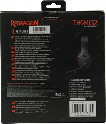 Наушники с микрофоном Redragon Themis 2 H220N (с регулятором громкости шнур 2м) 77802